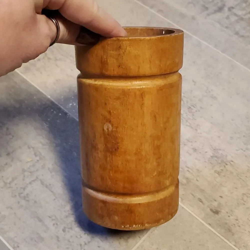 Vintage Boho Maple Wooden Decor Vase - Picture 3 of 7